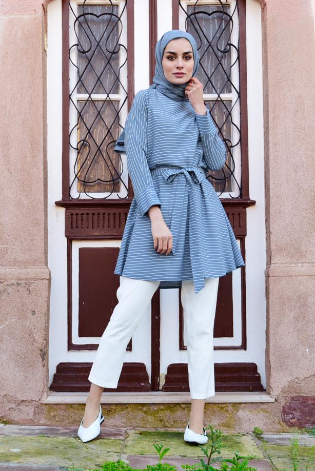 Vêtements hijab  T 4782 Meri Store-Pantolonlu Takım - TRENDTESETTÜR