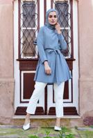 Vêtements hijab BLEU MARINE T 4782 Meri Store-Pantolonlu Takım