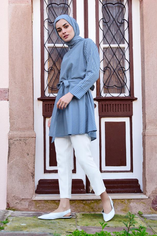 Vêtements hijab  T 4782 Meri Store-Pantolonlu Takım - TRENDTESETTÜR