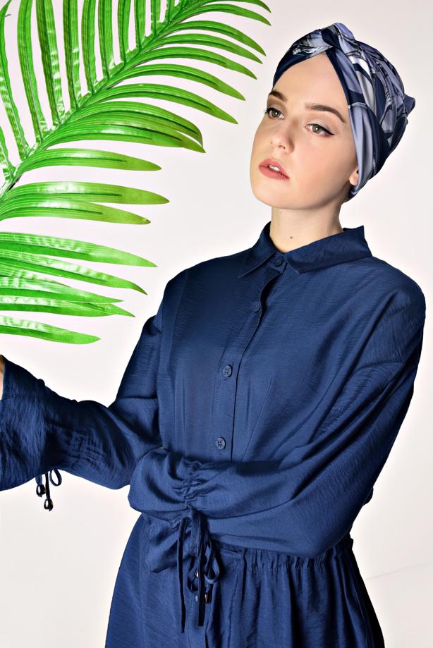 Hijab-Kleidung  DÜĞMELİ VE BAĞCIKLI 2&prime;Lİ PANTOLONLU TAKIM T 5034  - TRENDTESETTÜR