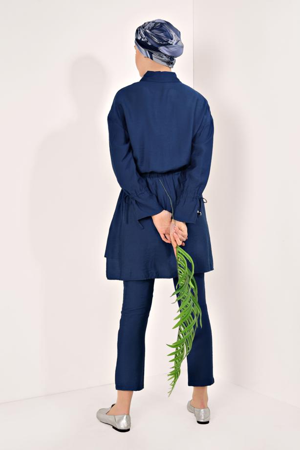 Hijab-Kleidung  DÜĞMELİ VE BAĞCIKLI 2&prime;Lİ PANTOLONLU TAKIM T 5034  - TRENDTESETTÜR