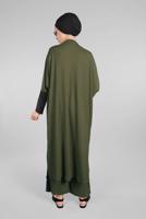 Tesettür giyim HAKİ YARASA KOL FİTİLLİ SALAŞ 2&prime;Lİ PANTOLONLU TAKIM 5116 