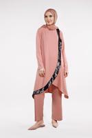 Tesettür giyim MERCAN PUL PAYET DETAYLI ASİMETRİK 2&prime;Lİ TAKIM 5647