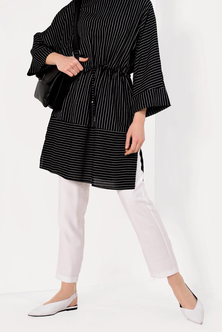 Vêtements hijab NOIR T 5782 Meri Store-Pantolonlu Takım