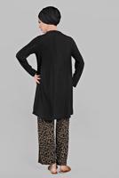 Tesettür giyim SİYAH LEOPAR DESENLİ 2&prime;Lİ PANTOLONLU TAKIM 5925