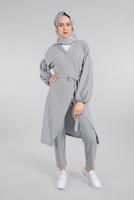 Hijab clothing GREY T 6116 ZNK-2′Lİ PANTOLONLU TAKIM
