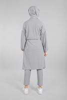 Hijab clothing GREY T 6116 ZNK-2′Lİ PANTOLONLU TAKIM