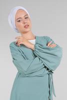 Tesettür giyim YEŞİL BELDEN KUŞAKLI 2&prime;Lİ PANTOLONLU TAKIM 6116