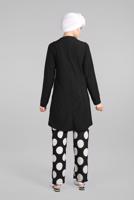 Tesettür giyim SİYAH PUANTİYELİ FİTİLLİ 2&prime;Lİ PANTOLONLU TAKIM 7525 