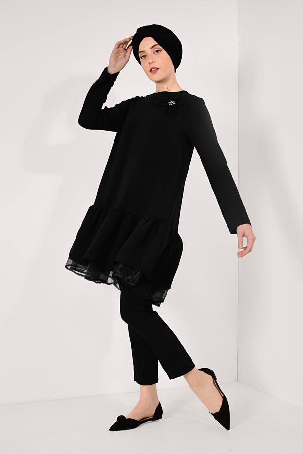 Vêtements hijab  Hemline Flywheel Pants Suit T 7592 - TRENDTESETTÜR