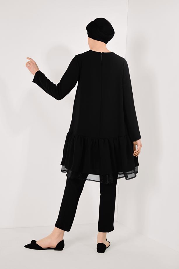 Vêtements hijab  Hemline Flywheel Pants Suit T 7592 - TRENDTESETTÜR