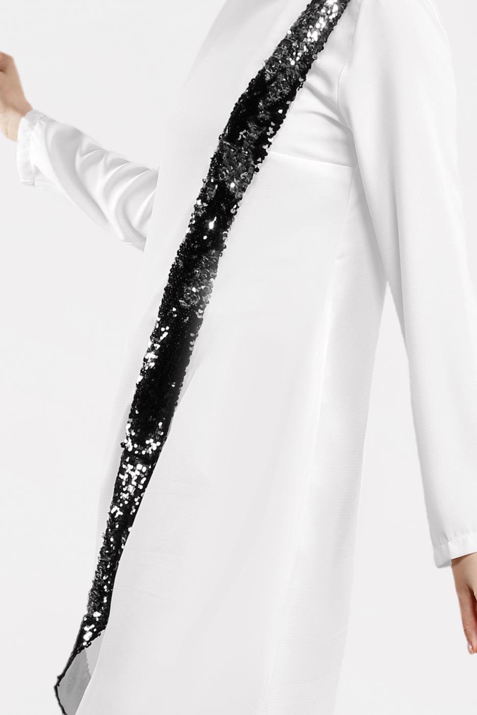 Tesettür giyim KREM PUL PAYET DETAYLI 2&prime;Lİ TAKIM 7812