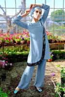 Tesettür giyim MAVİ PUL PAYET DETAYLI 2&prime;Lİ TAKIM 7812