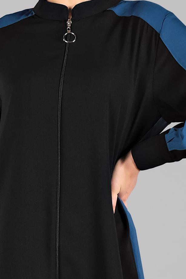 Tesettür giyim  FERMUARLI İKİ RENK PANTOLONLU TAKIM 8081  - TRENDTESETTÜR