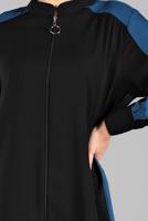 Tesettür giyim LACİVERT FERMUARLI İKİ RENK PANTOLONLU TAKIM 8081 