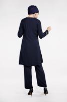 Tesettür giyim LACİVERT PUL PAYETLİ 2&prime;Lİ PANTOLONLU TAKIM 8547