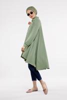 Tesettür giyim YEŞİL ETEK UCU VOLANLI GENİŞ TUNİK 07881