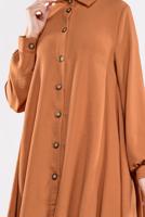 Tesettür giyim TABA ETEK UCU VOLANLI GENİŞ TUNİK 07881