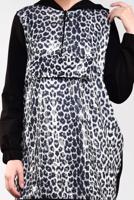 Tesettür giyim GRİ LEOPAR DESENLİ PUL PAYETLİ TUNİK 21491