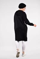 Tesettür giyim SİYAH PUL PAYETLİ KAPÜŞONLU TUNİK 47291
