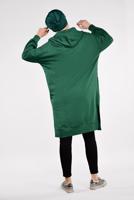Tesettür giyim YEŞİL PUL PAYETLİ KAPÜŞONLU TUNİK 47291