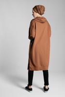 Tesettür giyim TABA PUL PAYETLİ KAPÜŞONLU TUNİK 47291