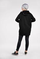 Tesettür giyim SİYAH KAPÜŞONLU PAMUKLU EŞOFMAN TUNİK 57291