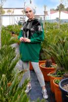 Tesettür giyim YEŞİL KAPÜŞONLU PAMUKLU EŞOFMAN TUNİK 57291