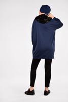 Tesettür giyim LACİVERT KAPÜŞONLU PAMUKLU EŞOFMAN TUNİK 57291