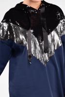 Tesettür giyim LACİVERT KAPÜŞONLU PAMUKLU EŞOFMAN TUNİK 57291