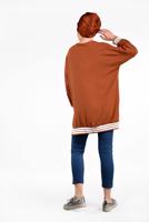 Tesettür giyim TABA İKİ YANI YIRTMAÇLI TUNİK 77591