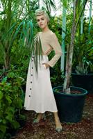 Tesettür giyim BEJ ETEK UCU OVAL KESİM BASİC TUNİK 99091