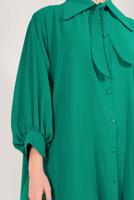 Tesettür giyim YEŞİL ASİMETRİK KESİM BALON KOLLU TUNİK T 2826