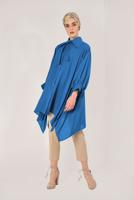 Tesettür giyim LACİVERT ASİMETRİK KESİM BALON KOLLU TUNİK T 2826