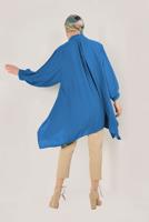 Tesettür giyim LACİVERT ASİMETRİK KESİM BALON KOLLU TUNİK T 2826