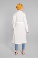 Hijab clothing CREAM Pocket Embroidered Detail Buttoned Tunic T 3234 