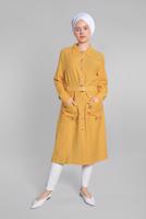 Hijab clothing ORANGE Pocket Embroidered Detail Buttoned Tunic T 3234 