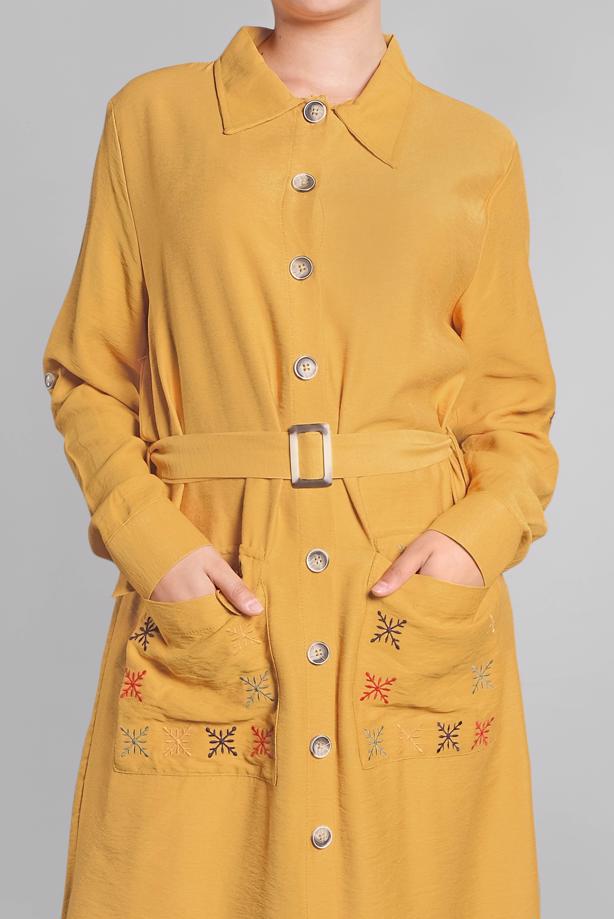 Vêtements hijab  Pocket Embroidered Detail Buttoned Tunic T 3234  - TRENDTESETTÜR