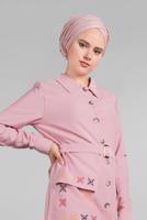 Hijab clothing POWDER Pocket Embroidered Detail Buttoned Tunic T 3234 