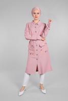 Hijab clothing POWDER Pocket Embroidered Detail Buttoned Tunic T 3234 
