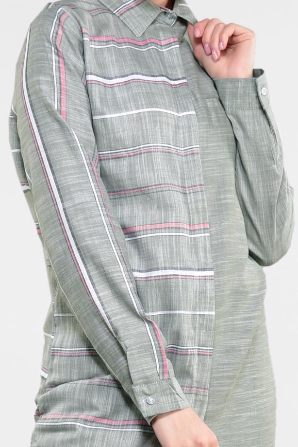 Vêtements hijab  Striped Cotton Tunic T 4473-1 - TRENDTESETTÜR