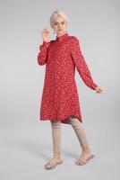 Hijab clothing RED Floral Hidden Button Tunic T 4804-3 