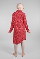 Hijab clothing RED Floral Hidden Button Tunic T 4804-3 