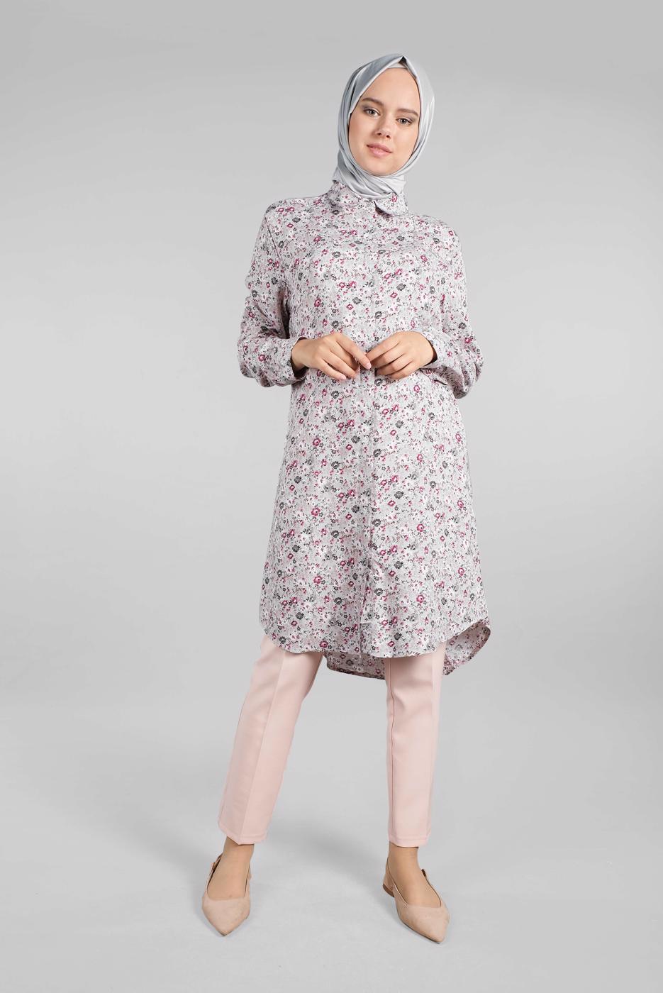 Vêtements hijab GRIS Tunique T 4804-3 