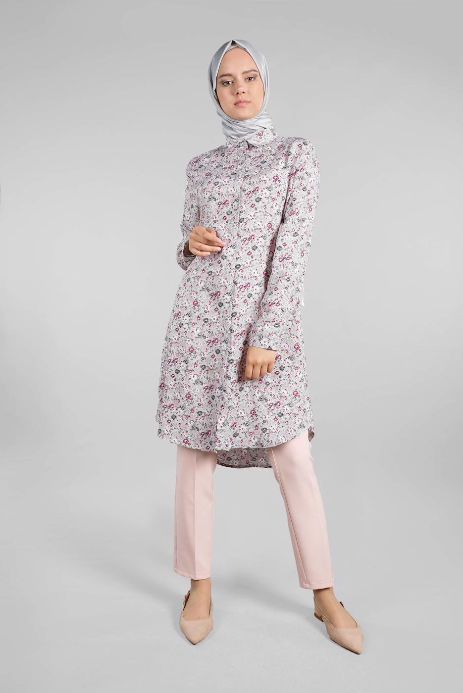 Vêtements hijab GRIS Tunique T 4804-3 