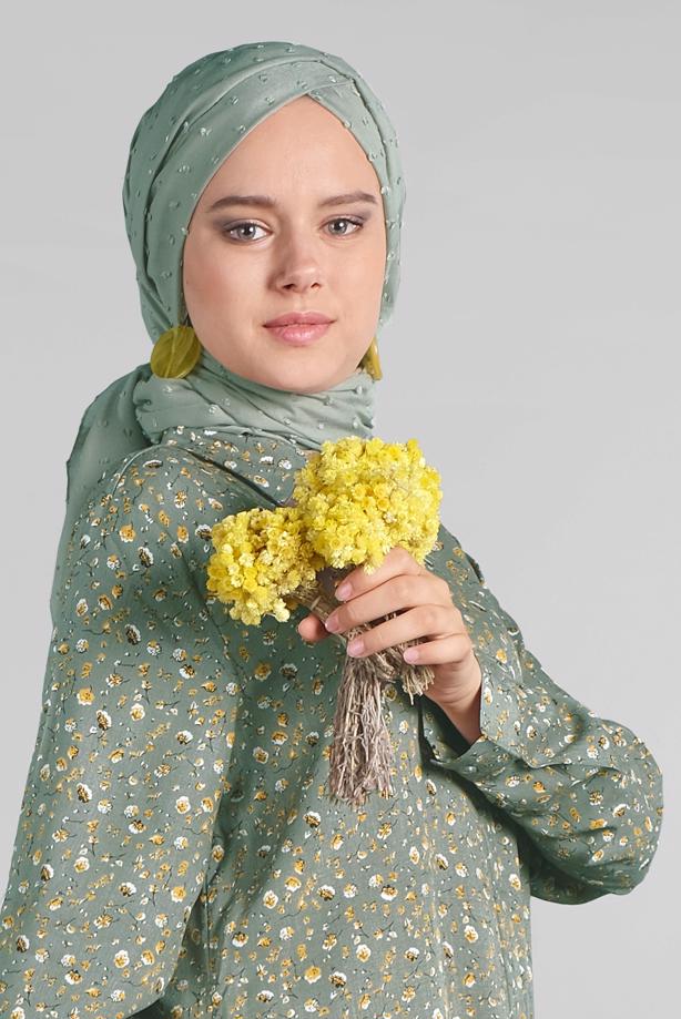 Vêtements hijab  Floral Hidden Button Tunic T 4804-3  - TRENDTESETTÜR