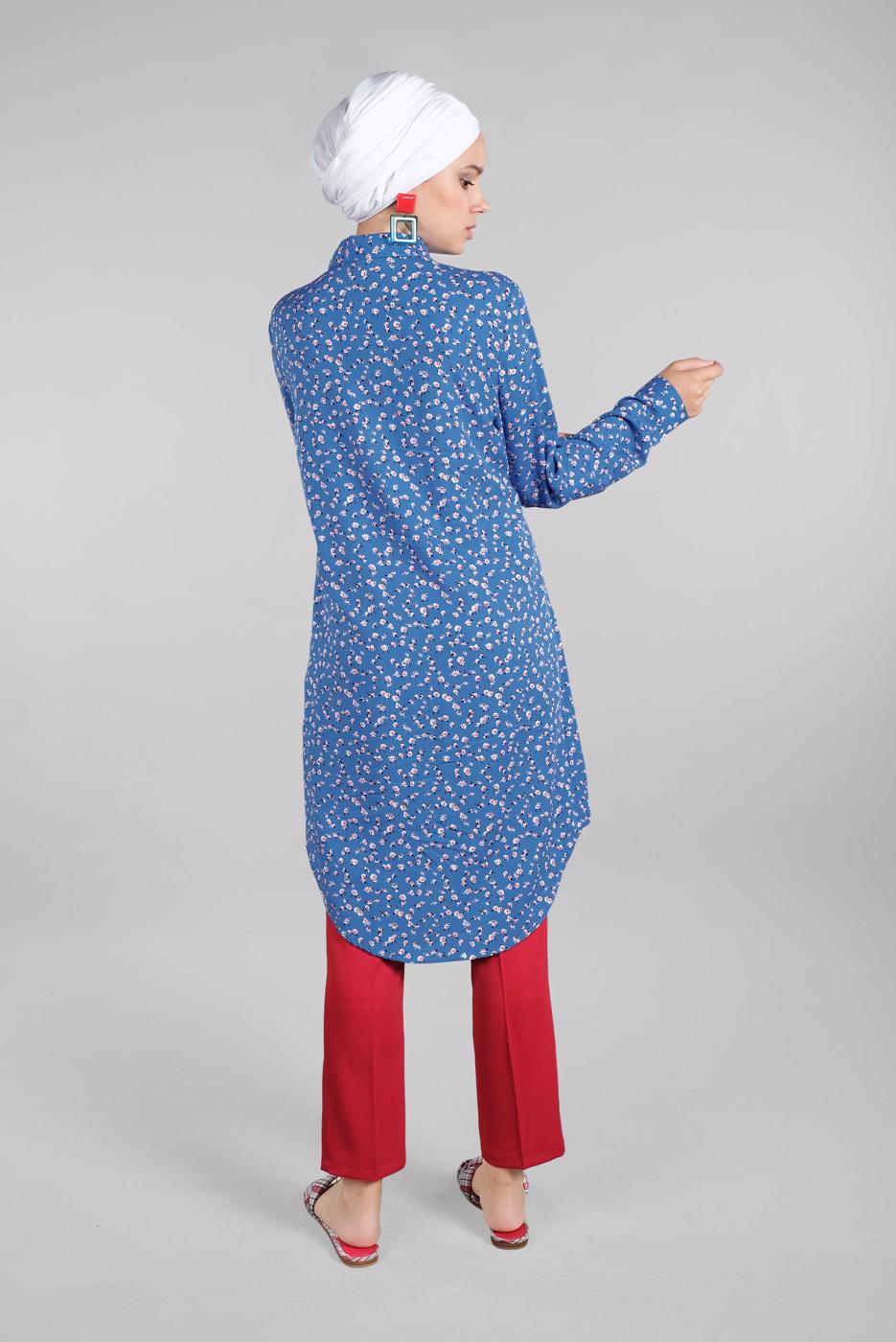 Vêtements hijab BLEU MARINE Tunique T 4804-3 