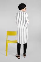 Hijab clothing ECRU Striped Hidden Button Tunic T 4804-3 