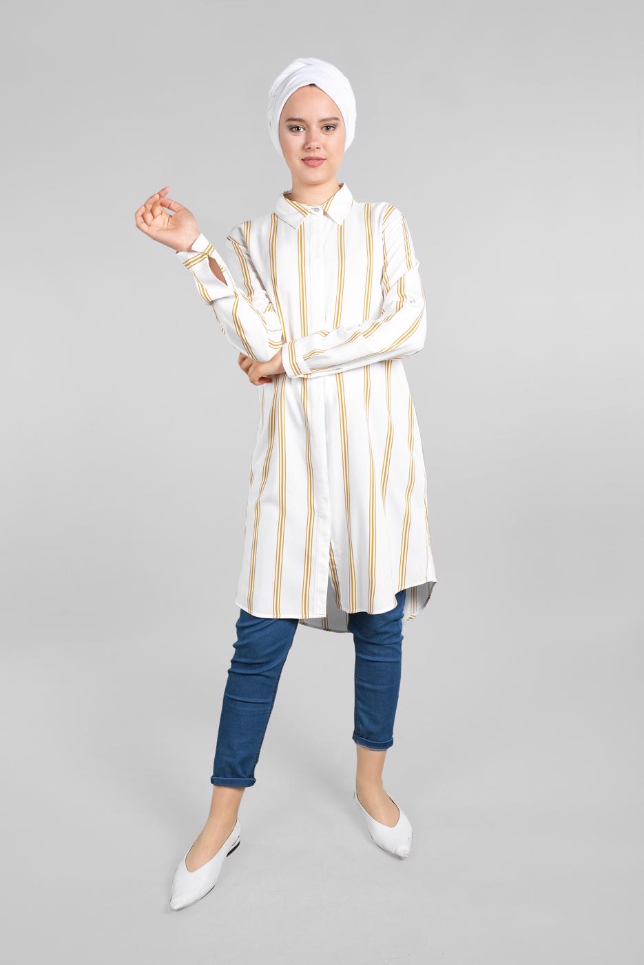 Vêtements hijab ÉCRU Tunique T 4804-3 