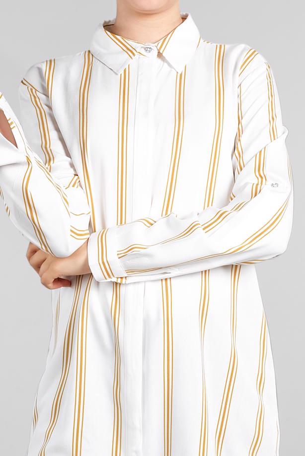 Vêtements hijab  Striped Hidden Button Tunic T 4804-3  - TRENDTESETTÜR
